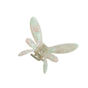Pince à cheveux papillon élégante en acétate avec finition arc-en-ciel irisée