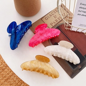 Large Marble Water Ripple Hair Claw Clips Elegant Acetate Shark Hair Clips For Women Thick Hair Styling Hair Accessories