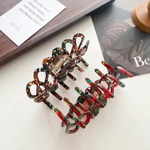 Elegant large tortoiseshell acetate hair claw clips for women hair styling accessories