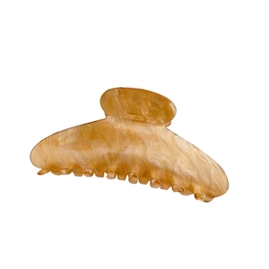 Elegant amber cellulose acetate hair claw clip with large marble pattern hair clip for women