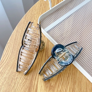 Elegante große Haarklammern aus Acetat mit Strasssteinen in Bernstein und Marineblau