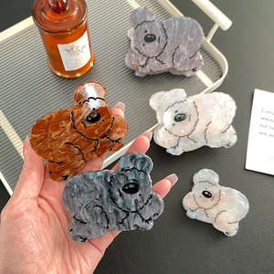 Cute acetate bear hair claw clips in various colors for women's elegant hairstyling