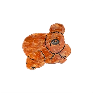 Cute amber marble acetate bear hair claw clip for women's elegant hair styling