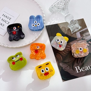 Pinces à Cheveux en Acétate Monstre Drôle Mini Pinces Multicolores Expression de Dessin Animé Pinces à Frange Accessoires Cheveux Femmes