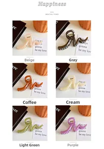 Collage of large wavy hair claws in six colors with high gloss acetate finish