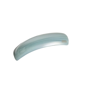 Elegant blue-grey marble acetate spring clip hair accessory with France Handmade logo