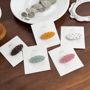 Barrette à Cheveux Ovale en Acétate de Mode Avec Strass Colorés Pince à Bec de Canard pour Femme Accessoire de Bijoux de Cheveux