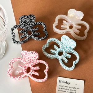 Chic Acetate Butterfly Bow Hair Claw Clip Elegant Leopard Floral Pattern Styling Shark Clip Hair Accessories For Women