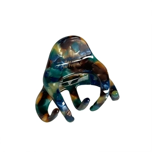 Pince à cheveux française motif écaille de tortue avec lettrage doré élégant