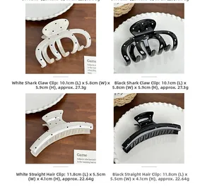 Detailed view of polka dot hair claws and spring clips on a decorative ceramic plate
