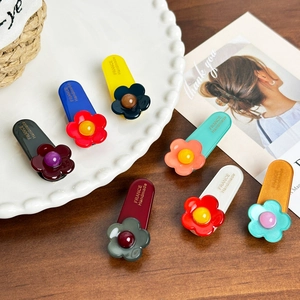 Floral handmade acetate hair clips set in colorful candy tones for women and girls