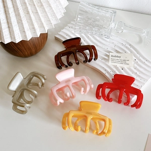 Grande Pince à Cheveux en Acétate de Cellulose Barrettes Épaisses Style Français Étiquette Dorée Pince Requin pour Femme Accessoires Élégants