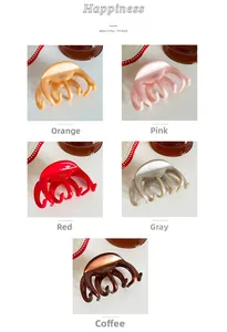 Macro detail of high-quality handmade 4mm acetate hair claws in various elegant colors