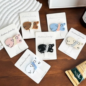 Cute Cartoon Dog Acetate Hair Clips For Women Girls Fashion Doodle Puppy Duckbill Clip Senior Sense Hair Styling Accessories