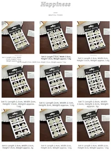 Lot de mini pinces à cheveux en perles aux formes de cœur et couronne sur cartes