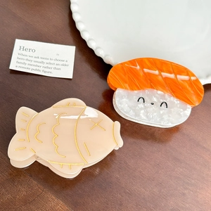 Cute Japanese sushi and fish shaped acetate hair claw clips for sweet girl hair styling