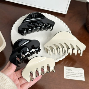 Acetate Hair Claw Clips For Women Large Small Shark Clips Minimalist Black White Hair Accessories For Thick Hair Styling