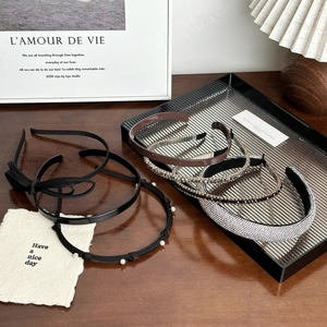 Luxus Koreanische Strass Acetat Haarband Mode Hoch Cranial Top Haarreif Für Damen Künstliche Perle Schleife Täglich Party Haarschmuck