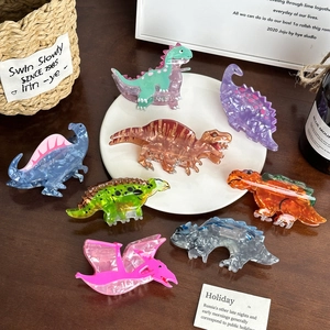 Kreative Haarkralle Clips Acryl Dinosaurier Form Farbige Acetat Haarklammern Neuheit Tier Muster Haarschmuck Für Damen Mädchen Styling
