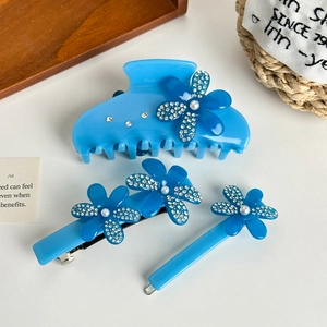 Acetat Floral Strass Haarkralle Elegant Künstliche Perle Blume Feder Clip Für Damen Mädchen Styling Haarschmuck