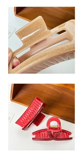 Détails de pinces à cheveux à paillettes rose champagne et rouge avec ressort en métal