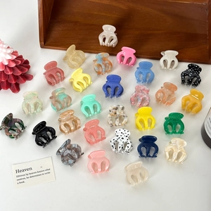 Mini Pinces à Cheveux en Acétate Couleurs Gelée Motif Marbre Petites Pinces à Cheveux Géométriques pour Femmes Filles Accessoires de Cheveux Quotidiens