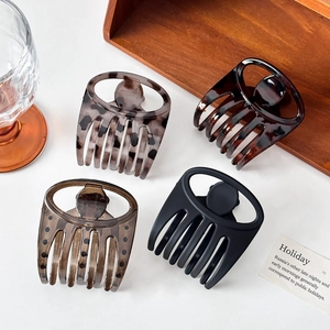 Minimalist Matte Plastic Hair Claw Clip For Women Large Geometric Tortoise Shell Shark Hair Clip Daily Hair Accessories