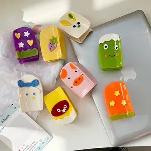 Pince à Cheveux en Acétate de Cellulose Dessin Animé Mignon Grand Motif Animaux Fruits Pour Femmes Filles Mode Accessoires de Coiffure