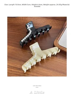 French acetate hair claw clip details with dimensions 10.9cm and premium material texture