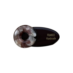 Minimalistische französische handgefertigte Haarspange mit braunem Marmormuster