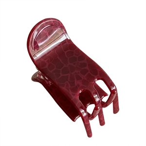 Classic burgundy tortoiseshell acetate claw clip for half-up hair styling and buns