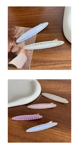 Détails de barrettes à cheveux en acétate avec strass en diverses couleurs pastel