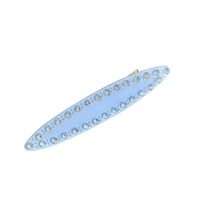 Barrette à cheveux élégante en acétate avec strass en violet clair et pince dorée