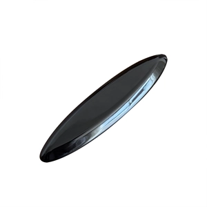 Elegant minimalist acetate duckbill hair clip with a polished black oval gemstone finish
