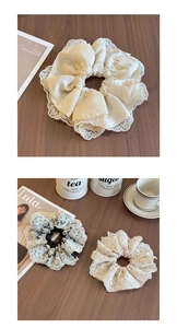 Détails du chouchou en dentelle à quatre couches avec texture fine et style français chic