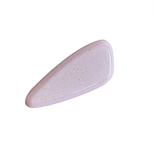 Elegant purple glitter teardrop hair clip with sparkling silver and gold flakes inside