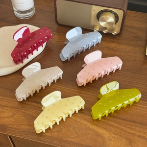 Large Acetate Rhinestone Hair Claw Clip Elegant Korean Style Shark Clip Hairpin For Women Daily Fashion Accessories