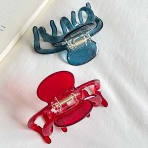 Premium 4mm acetic acid hair claws in blue and rose pink colors with a jelly texture