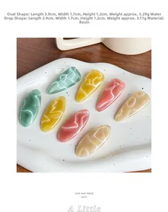 Detailed view of resin hair clips with marble texture in various pastel colors