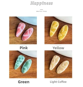 Detailed view of water ripple hair clips in pink yellow green and brown resin sets