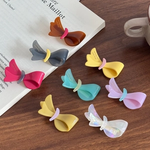 Koreanischer Stil Acetat Schleife Haarklammer Kontrastfarben Handgemachte Entenschnabel Haarnadel Süße Seitenclip Für Damen Mädchen Schmuck