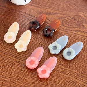 Pinces à Cheveux Bec de Canard en Acétate Élégantes Fleur Cercle Couleur Dopamine Épingles à Cheveux Florales Minimalistes Femme