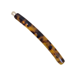 Classic tortoise shell barrette with France Handmade engraving on a white background