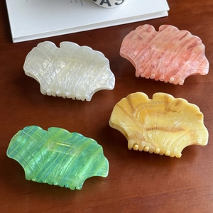 Elegant large cellulose acetate shell hair claws with marble texture in four assorted colors
