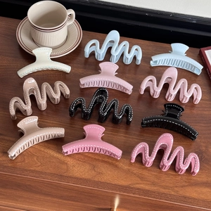 Pince à Cheveux en Résine Élégante Style Coréen Grande Mate Design Zigzag Vague Accessoires Cheveux pour Femmes Quotidien