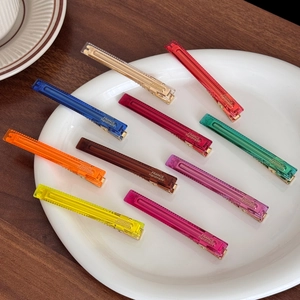 Damen Süßigkeitenfarbe Halbtransparent Harz Haarklammer Minimalistisch Handgefertigt Entenschnabel-Clip Französischer Stil Acryl