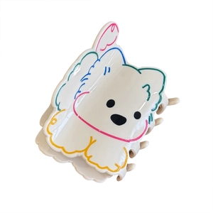Pinza per capelli a forma di cucciolo in acetato pregiato per acconciature eleganti