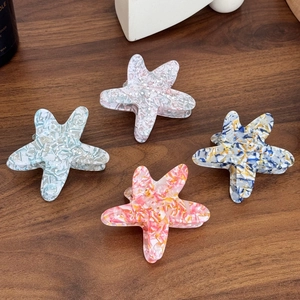 Starfish Shape Acrylic Hair Claw Clip Fashion Marble Texture Sea Star Hair Clip Non-Slip Hair Accessories For Women