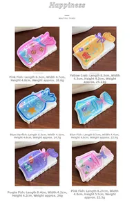 Detailed size and weight chart for lucky bag hair claws with ocean patterns