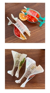 Detail showing creative cocktail design hair claw clip with transparent acetate finish